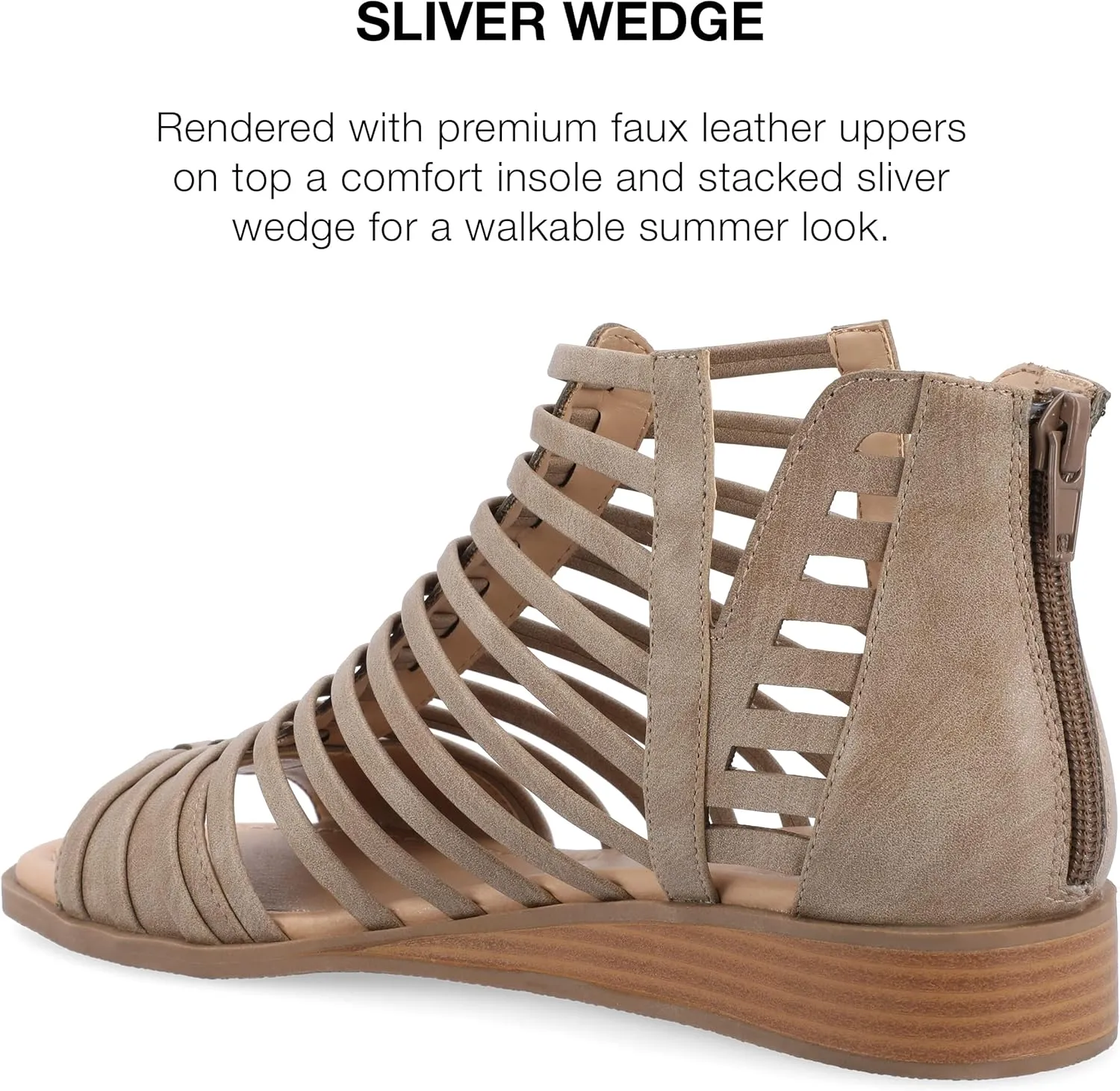 Journee Women's Comfort Foam Delilah Sliver Wedge Sandals