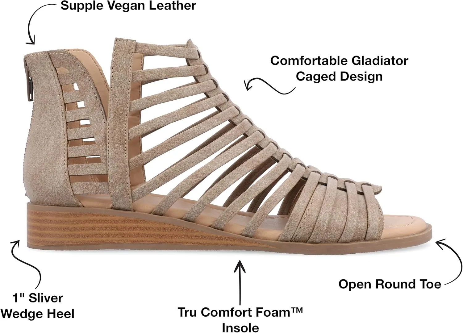 Journee Women's Comfort Foam Delilah Sliver Wedge Sandals