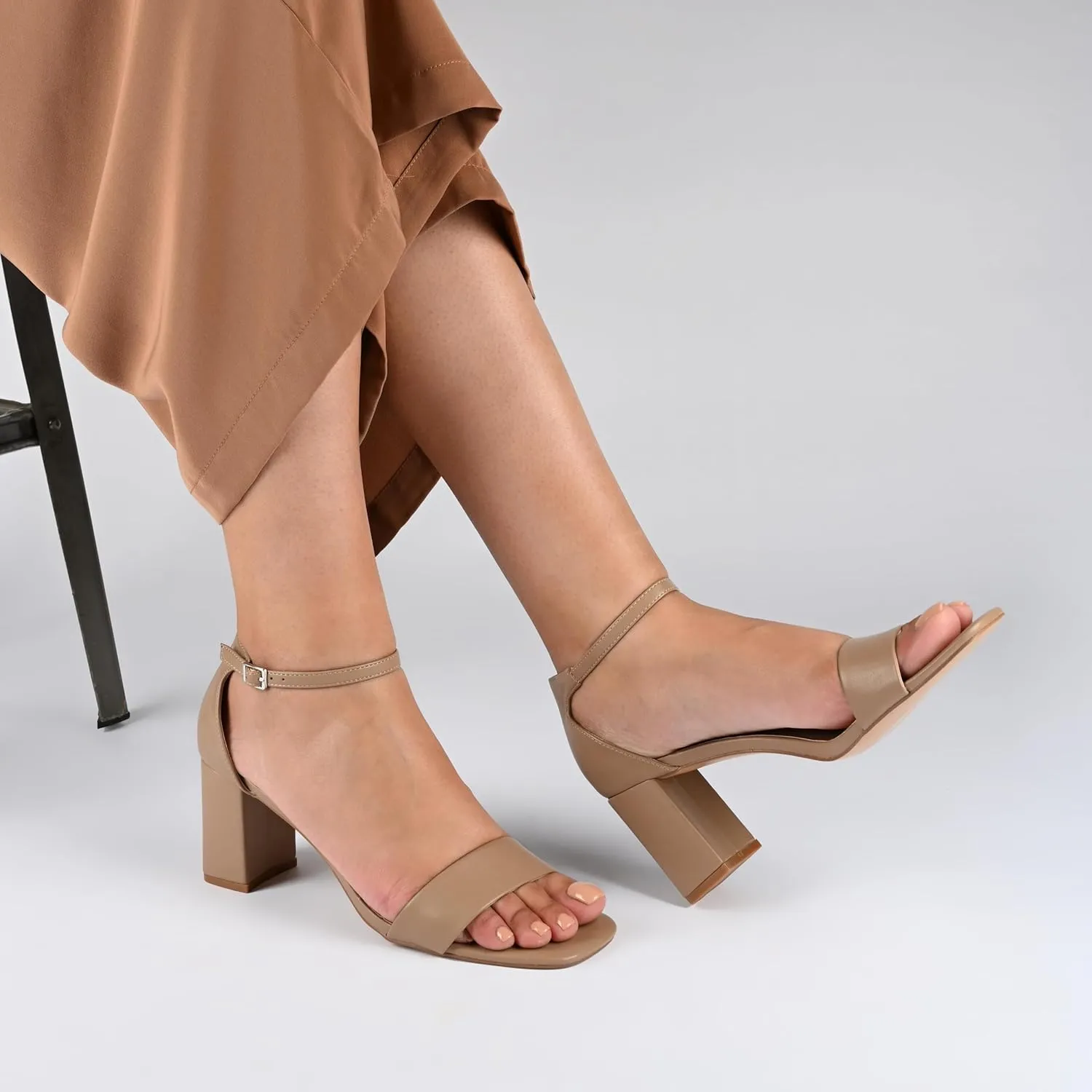 Journee Women's Valenncia SuperNatural Shades Tru Comfort Foam Open Square Toe Ankle Strap Sandals