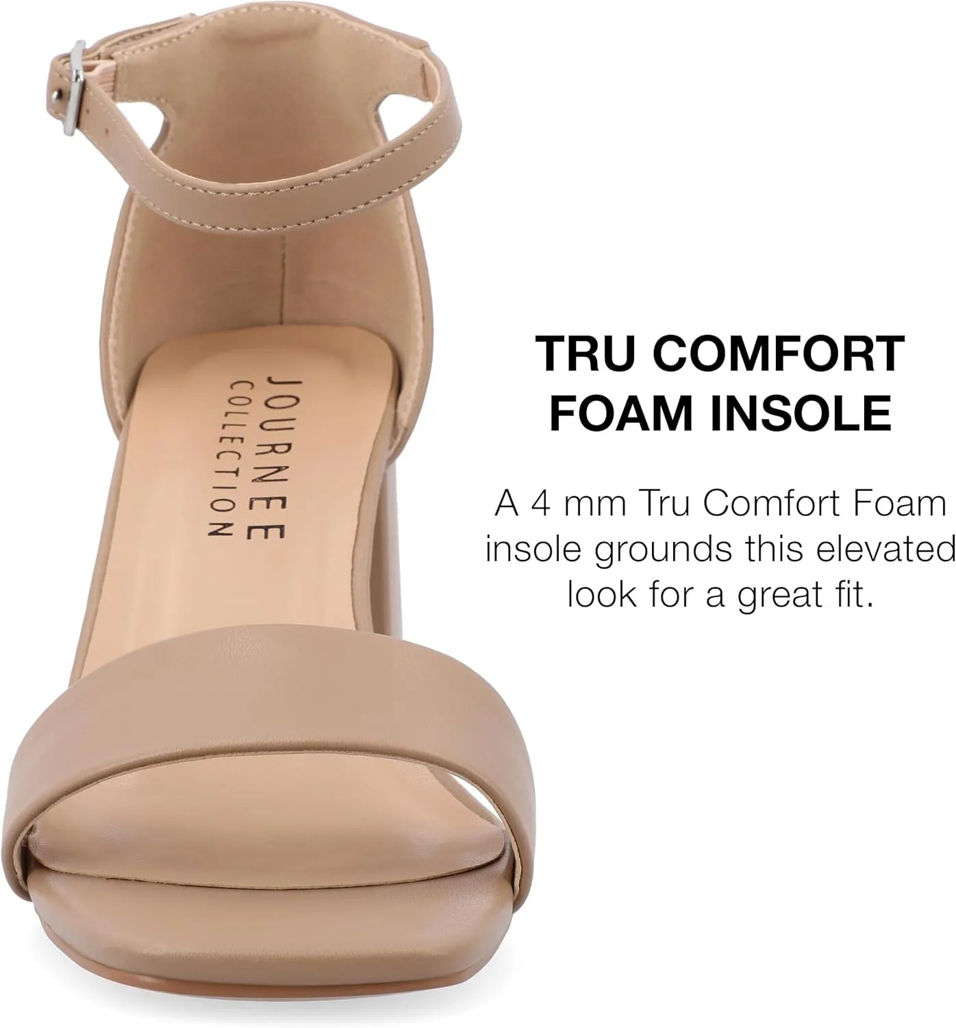 Journee Women's Valenncia SuperNatural Shades Tru Comfort Foam Open Square Toe Ankle Strap Sandals