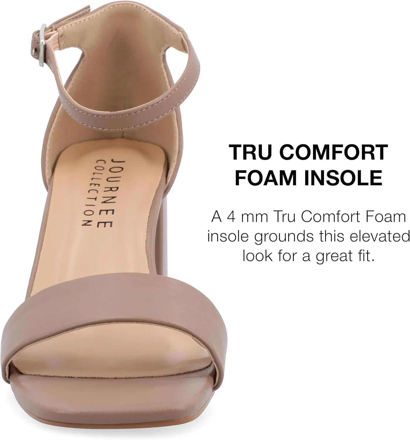 Journee Women's Valenncia SuperNatural Shades Tru Comfort Foam Open Square Toe Ankle Strap Sandals