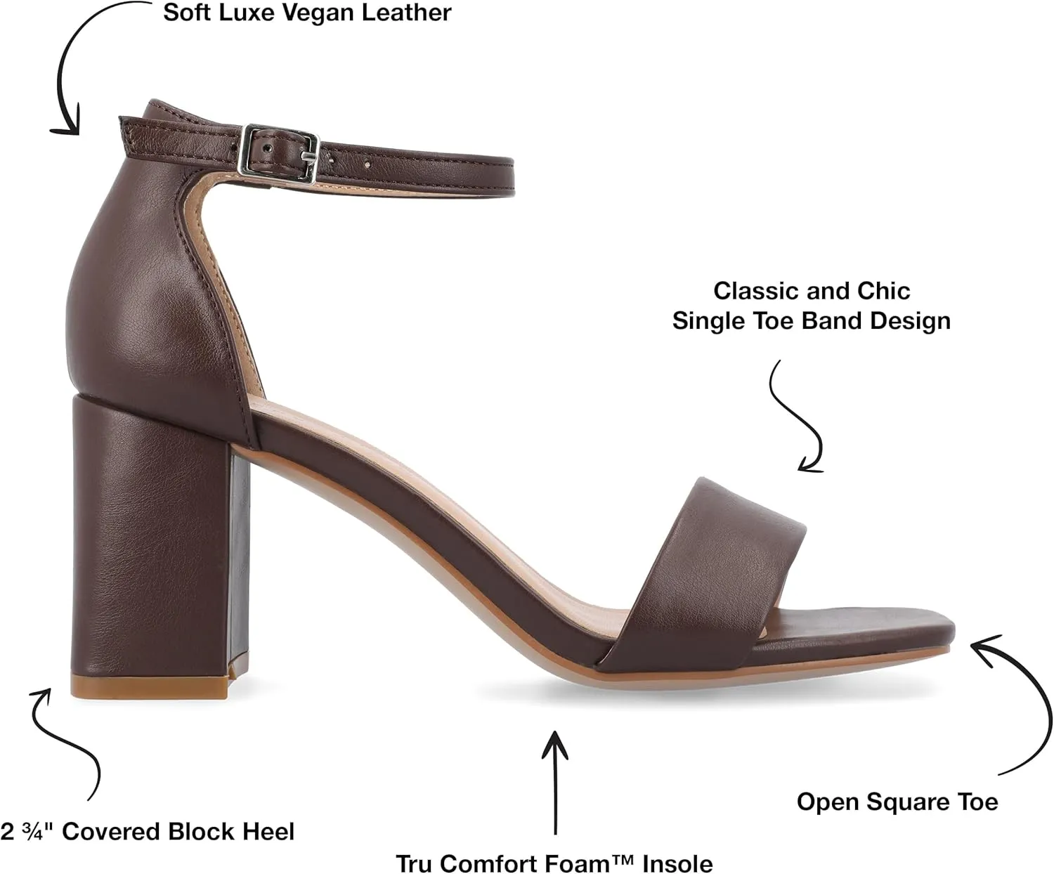 Journee Women's Valenncia SuperNatural Shades Tru Comfort Foam Open Square Toe Ankle Strap Sandals