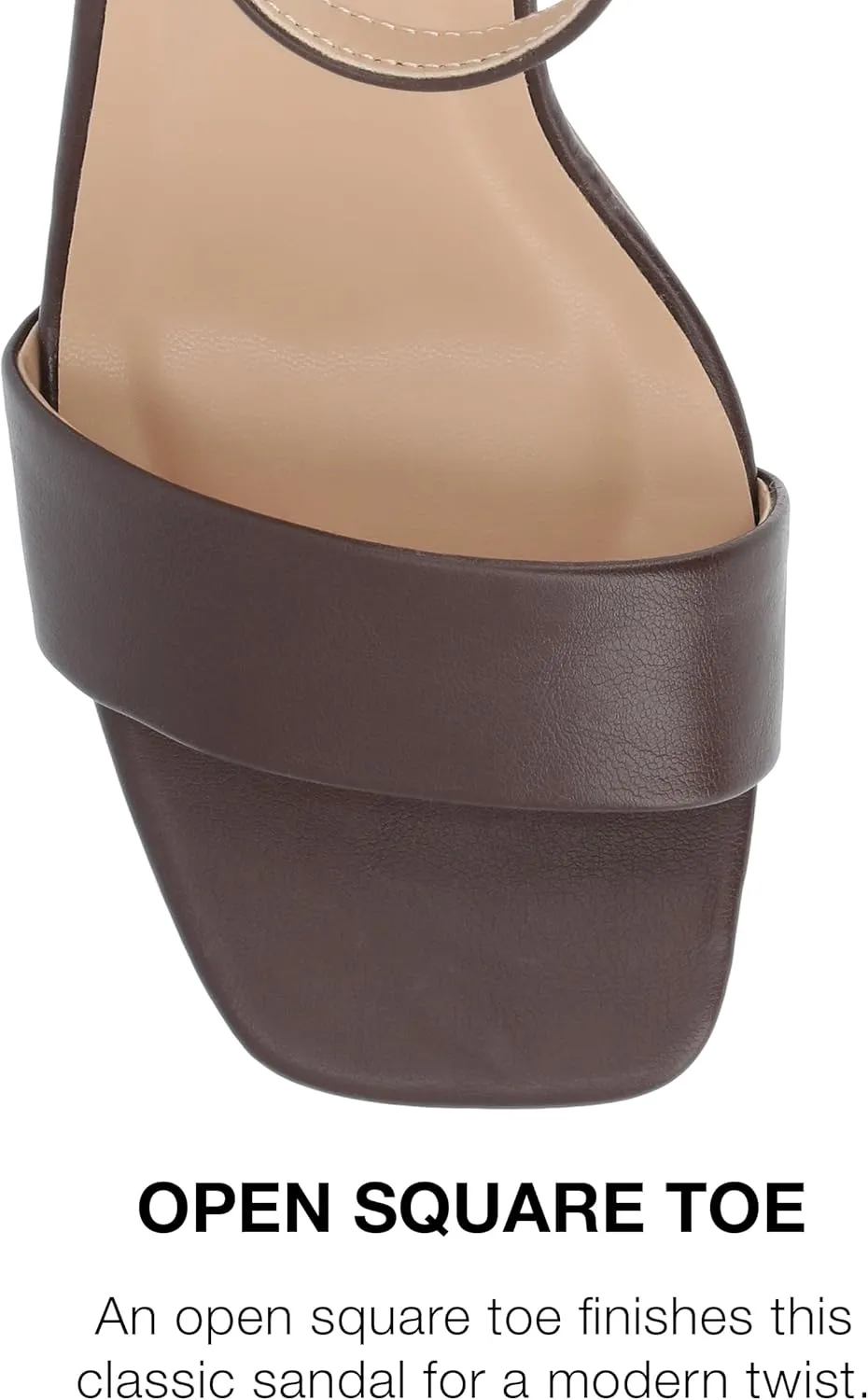 Journee Women's Valenncia SuperNatural Shades Tru Comfort Foam Open Square Toe Ankle Strap Sandals