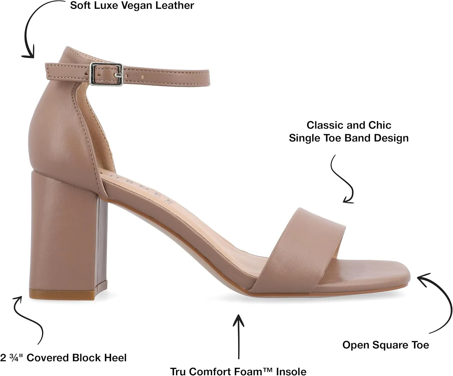 Journee Women's Valenncia SuperNatural Shades Tru Comfort Foam Open Square Toe Ankle Strap Sandals