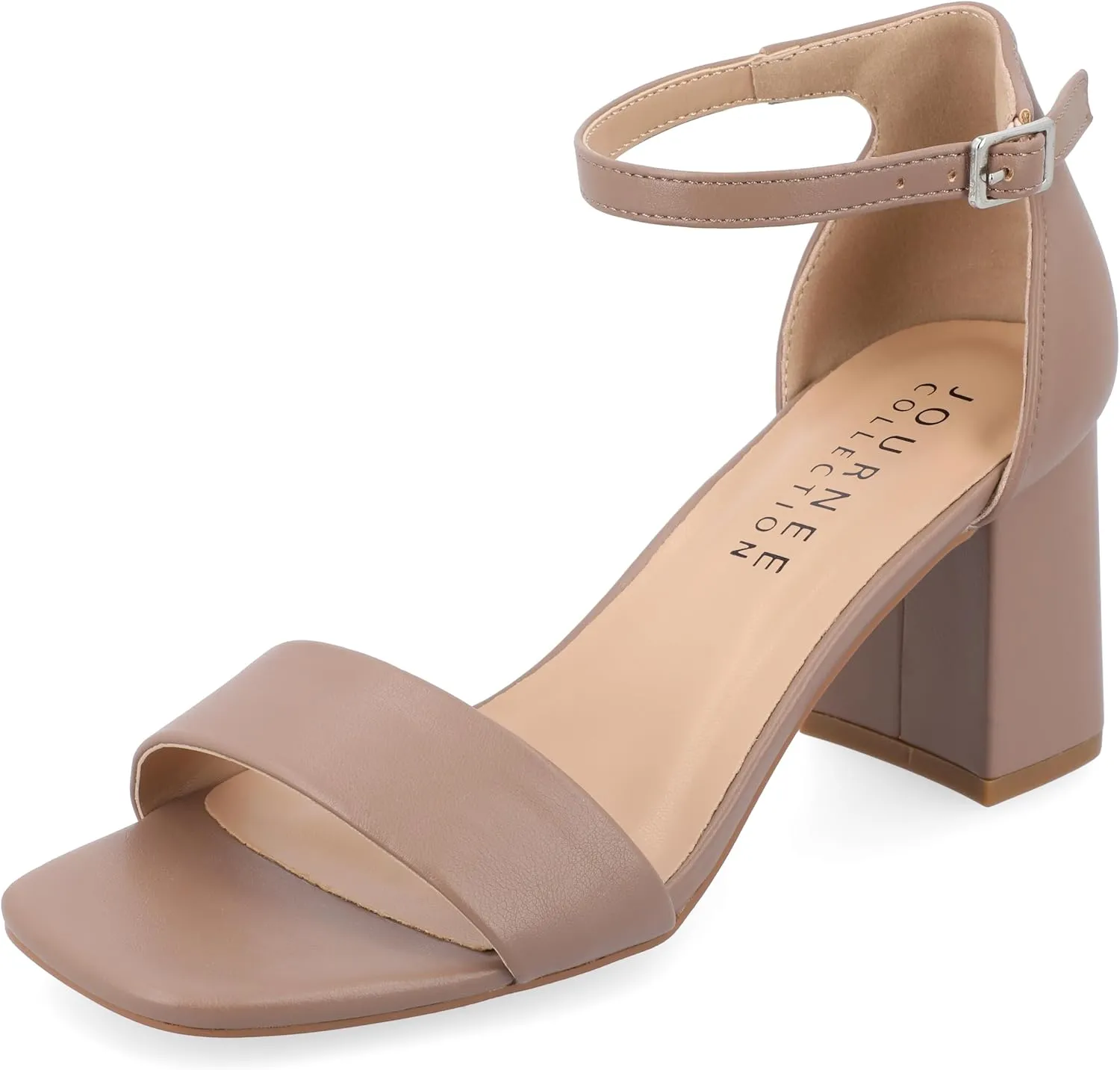 Journee Women's Valenncia SuperNatural Shades Tru Comfort Foam Open Square Toe Ankle Strap Sandals