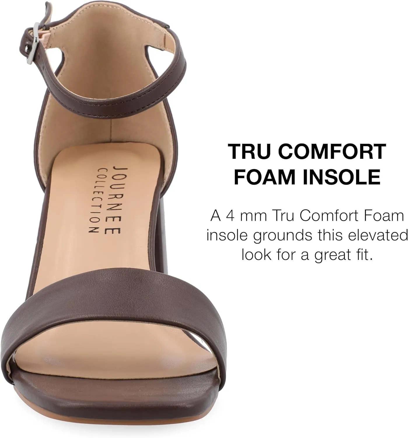 Journee Women's Valenncia SuperNatural Shades Tru Comfort Foam Open Square Toe Ankle Strap Sandals