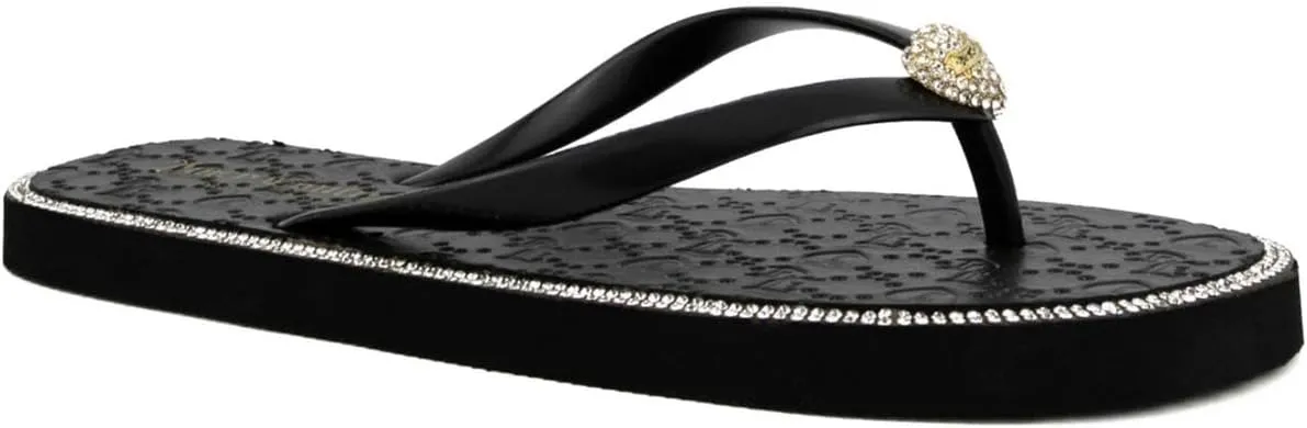 JUICY COUTURE Flip Flops, Soft Lightweight Beach Sandals for Women, Casual Slippers Shower Beach Pool Flat Slides Shoes