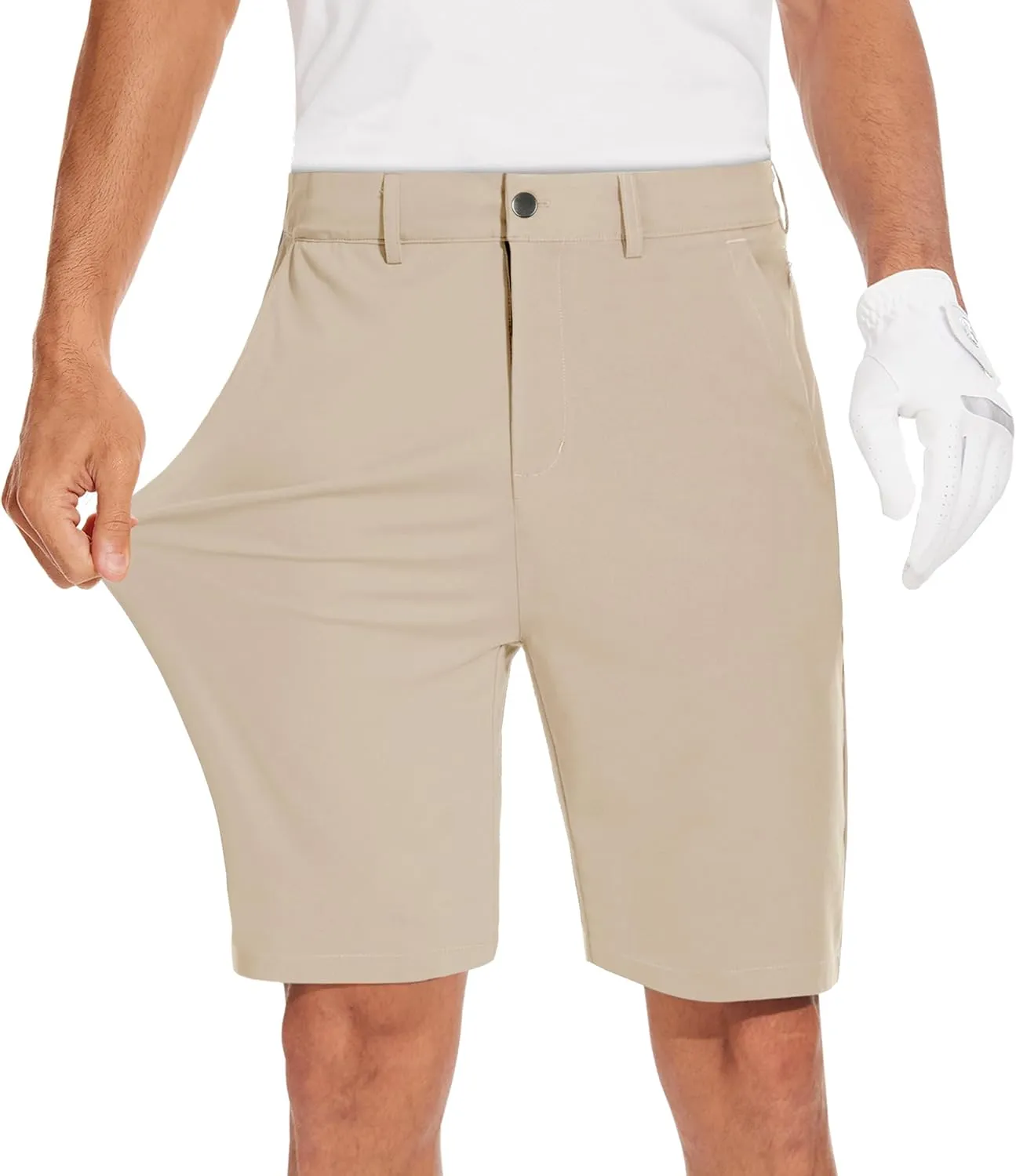 JWM Mens 7"/9" Stretch Golf Shorts - Lightweight Hybrid Casual Dress Work Flat Front Shorts with 5 Pockets Quick Dry UPF50