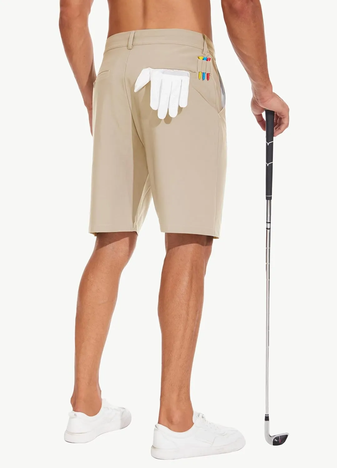 JWM Mens 7"/9" Stretch Golf Shorts - Lightweight Hybrid Casual Dress Work Flat Front Shorts with 5 Pockets Quick Dry UPF50