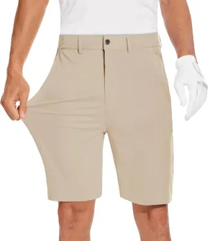 JWM Mens 7"/9" Stretch Golf Shorts - Lightweight Hybrid Casual Dress Work Flat Front Shorts with 5 Pockets Quick Dry UPF50