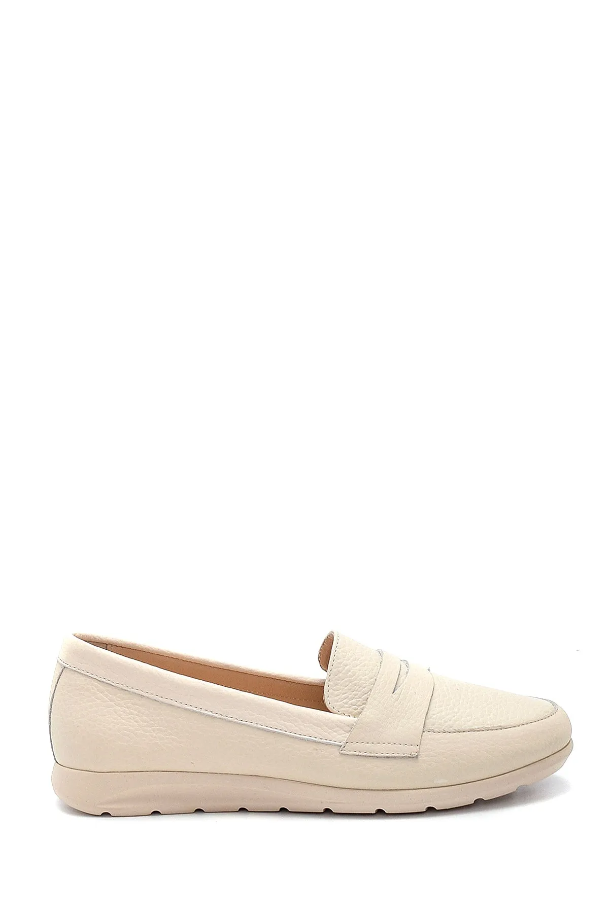 Kadın Bej Deri Loafer