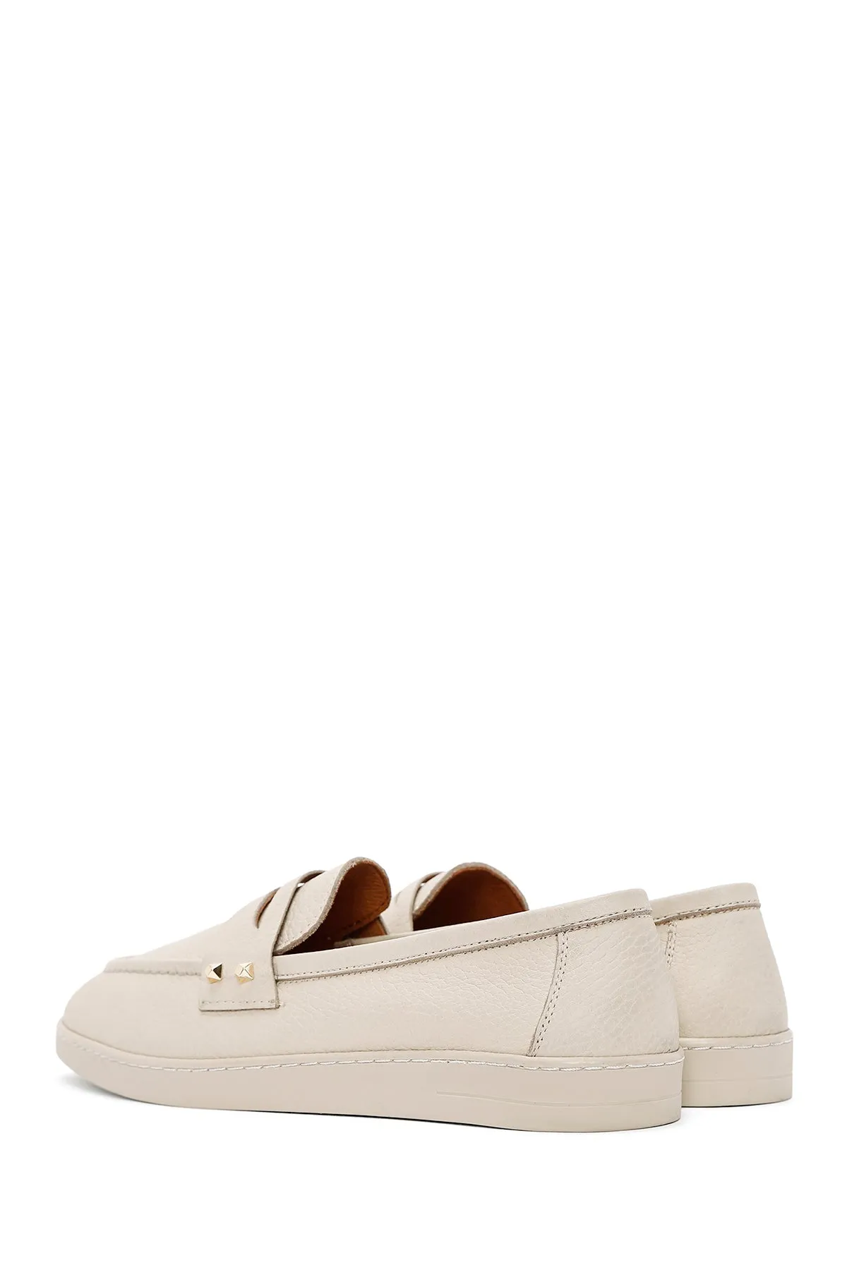 Kadın Bej Deri Loafer