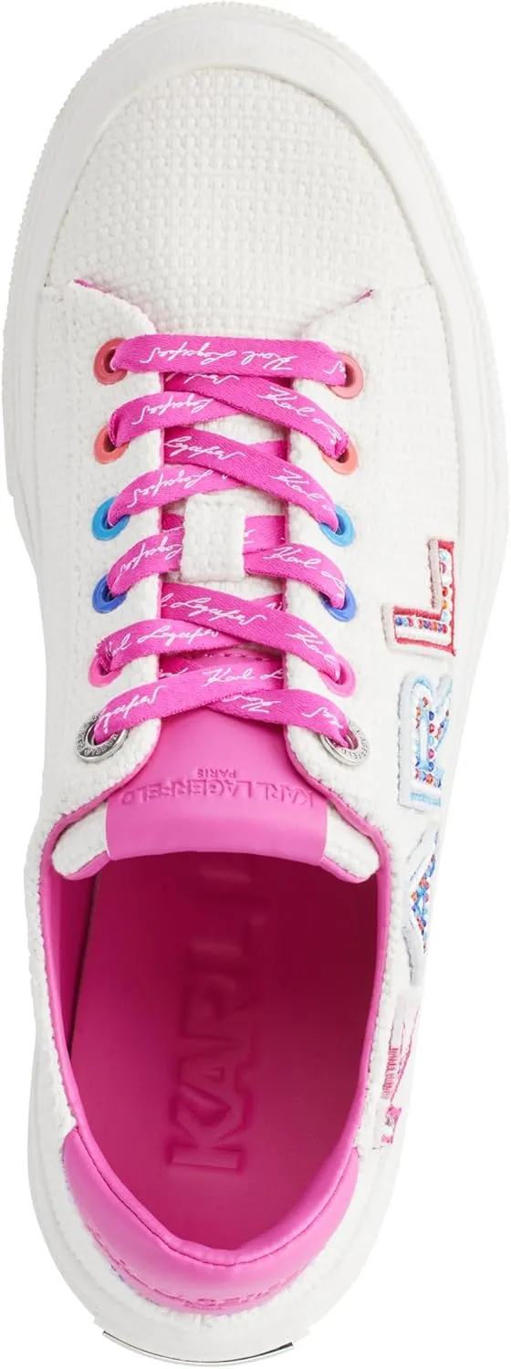 Karl Lagerfeld Paris Women's Cushioned Insole Everyday Gida-Lace Up Sneaker