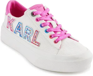 Karl Lagerfeld Paris Women's Cushioned Insole Everyday Gida-Lace Up Sneaker