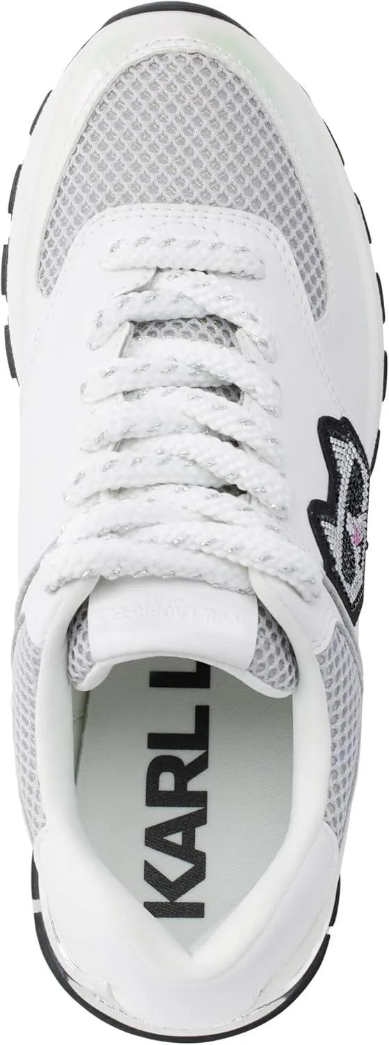 Karl Lagerfeld Paris Women's Cushioned Insole Everyday Mayu-Lace Up Sneaker