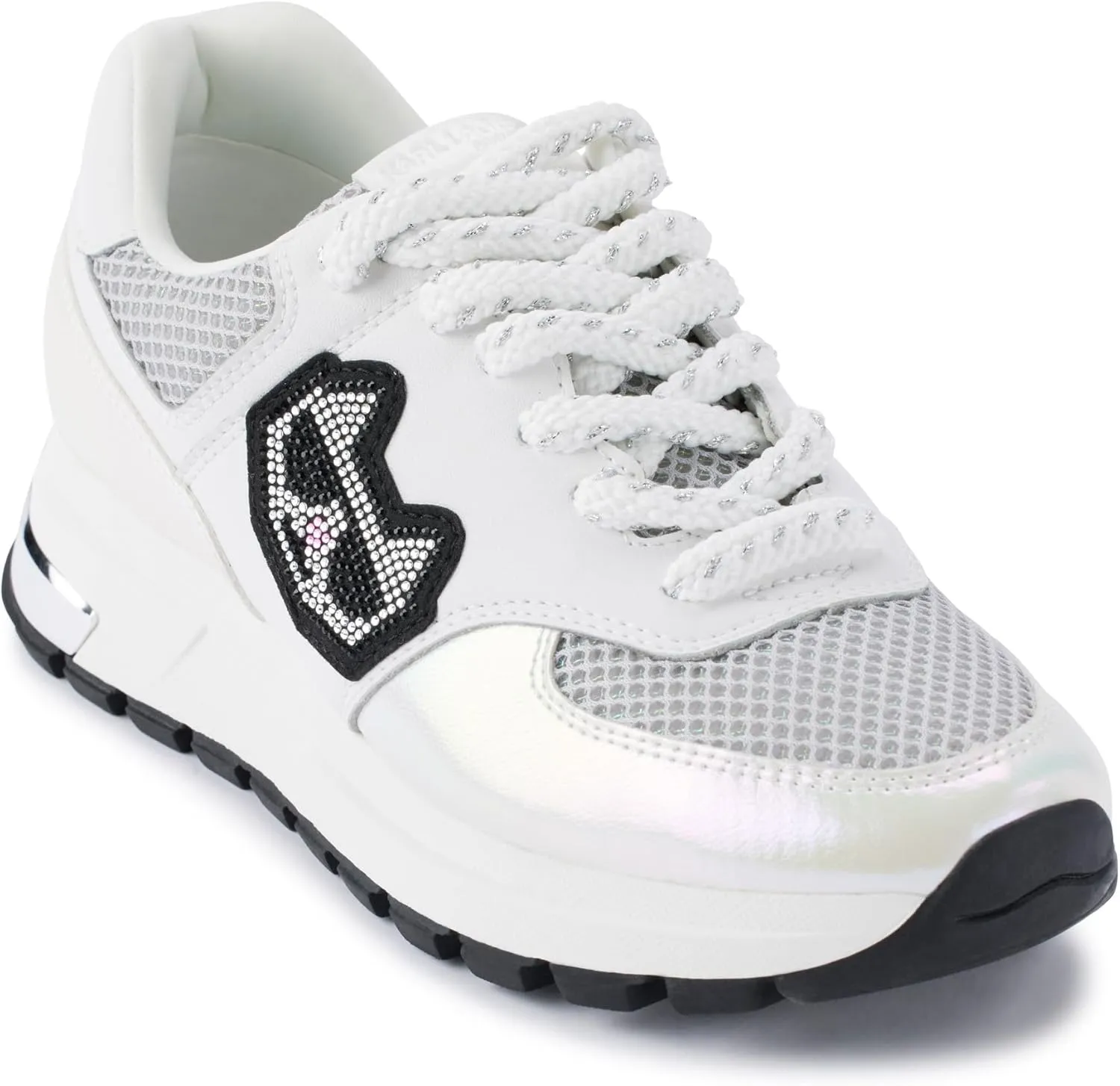 Karl Lagerfeld Paris Women's Cushioned Insole Everyday Mayu-Lace Up Sneaker