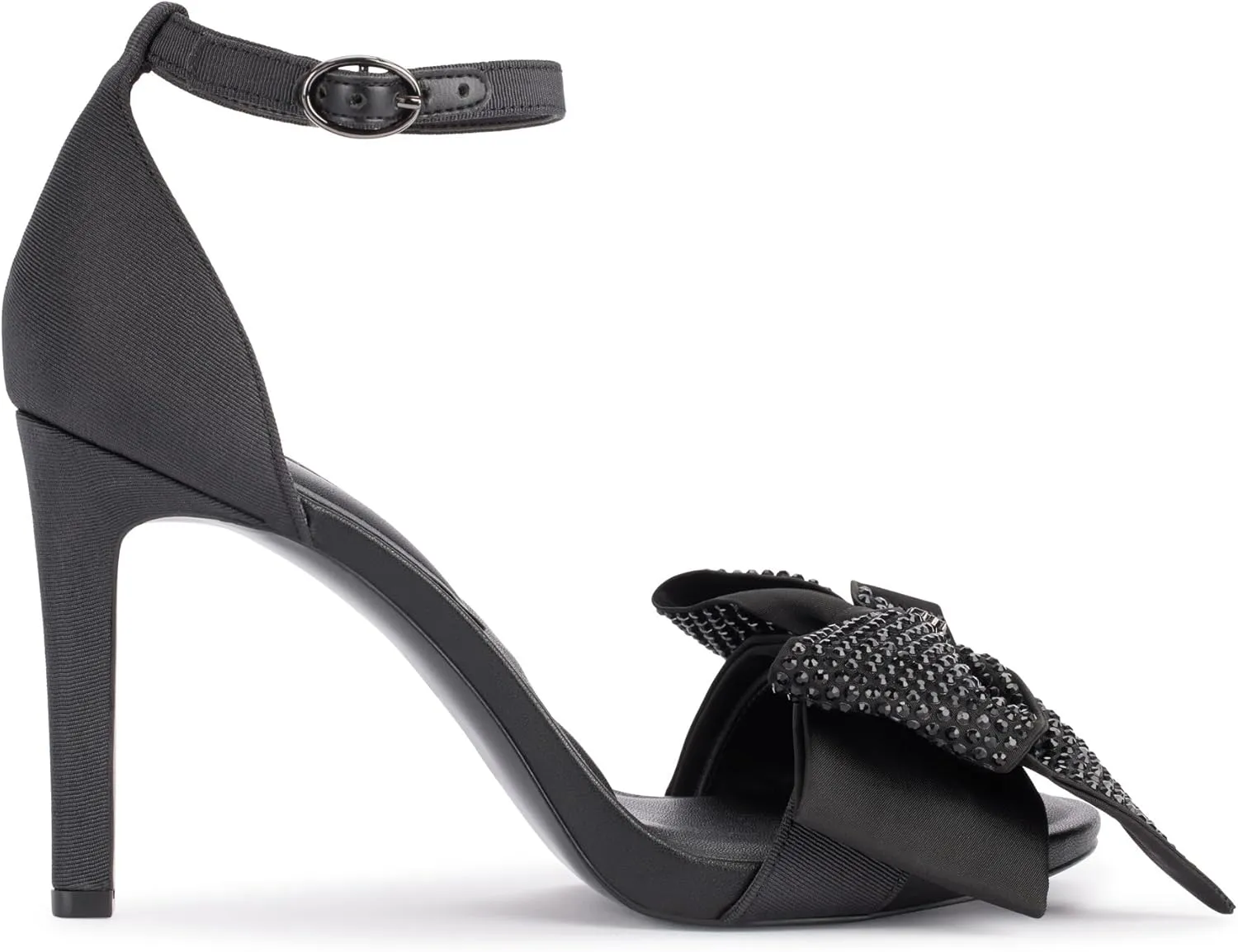 KARL LAGERFELD womens Kenz Bow Evening Ankle Strap Heeled Sandal