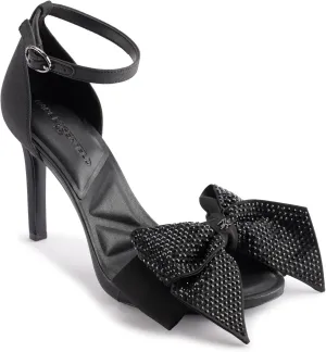 KARL LAGERFELD womens Kenz Bow Evening Ankle Strap Heeled Sandal