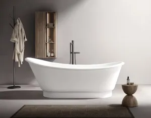 Kaskade Naomi Freestanding Slipper Stone Bath - Matte White