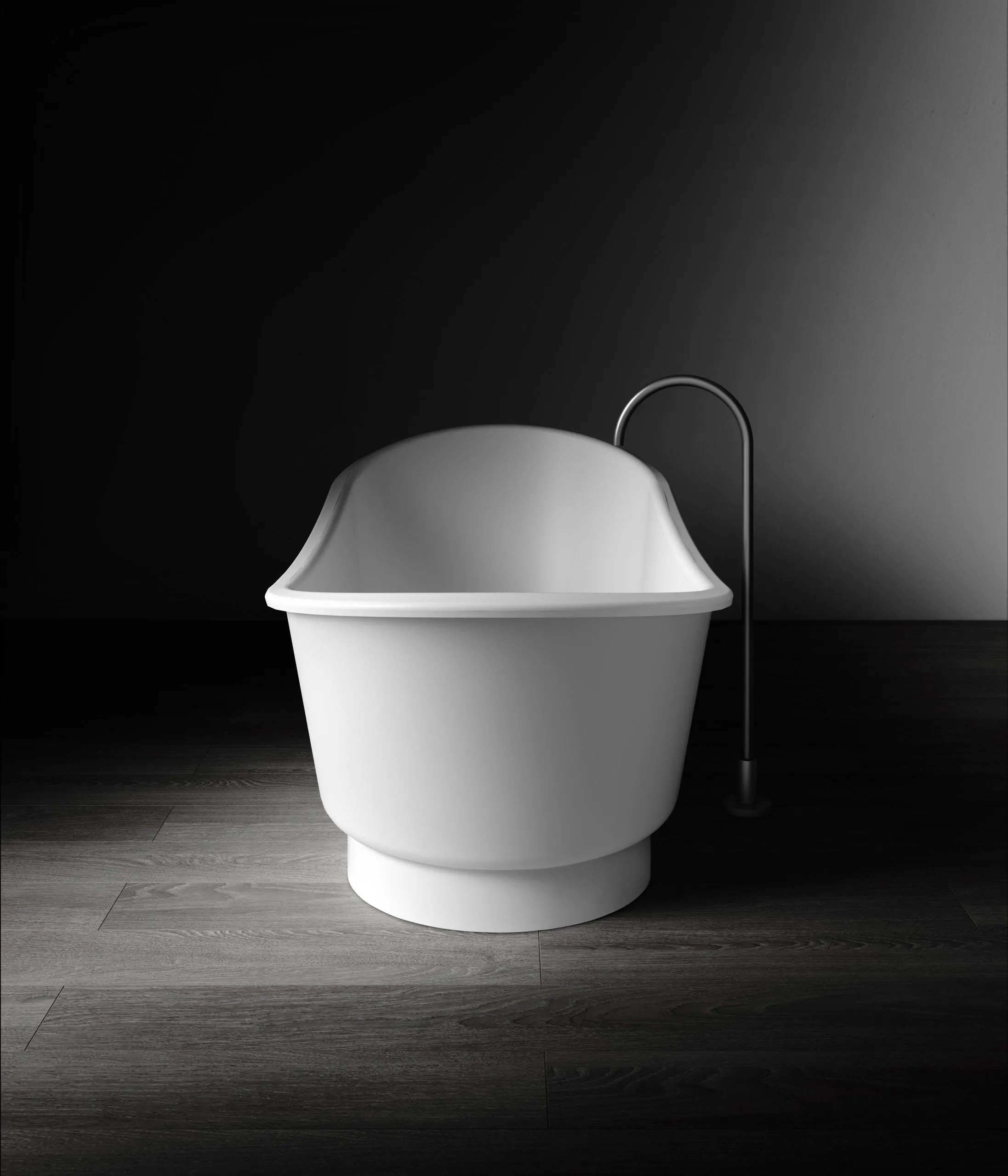Kaskade Naomi Freestanding Slipper Stone Bath - Matte White