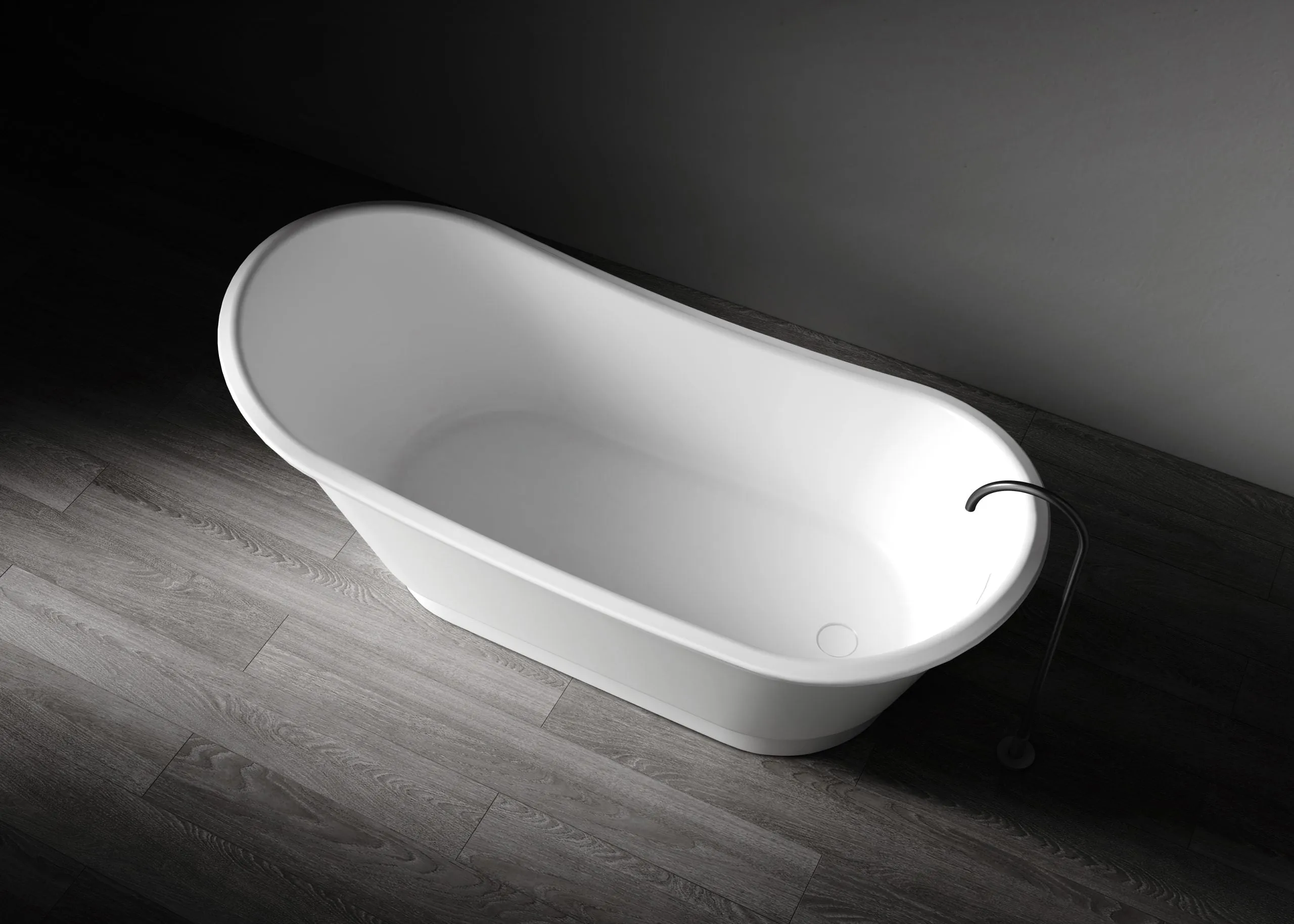 Kaskade Naomi Freestanding Slipper Stone Bath - Matte White