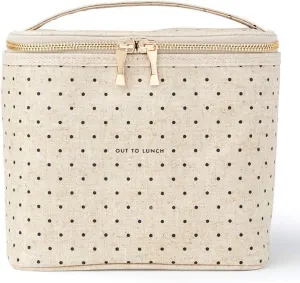 Kate Spade New York Insulated Lunch Tote, Cute Lunch Bag for Women, Compact 8 x 4.5 x 7.23" Size, Deco Dots (Out To Lunch)