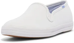 Keds Women's Champion Slip on Sneaker, White Leather, 5 Narrow