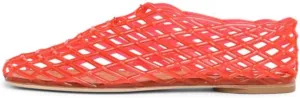 keleimusi Women's Woven Jelly Flats Slip-On Square Toe Mesh Ballet Flats Sole Lightweight Breathable Summer Slides Clear Hollow Jelly Sandals Beach Ballerina Shoes
