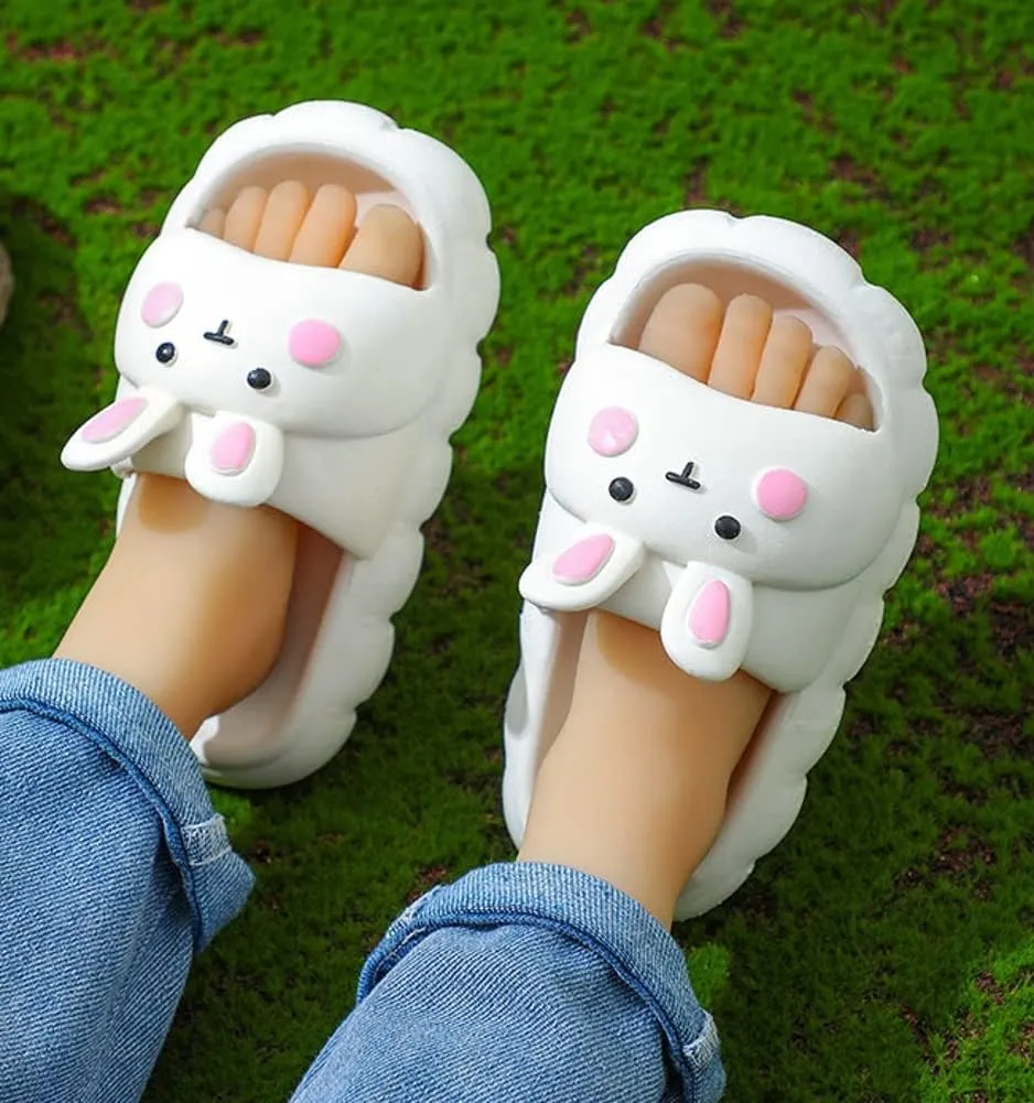 Kids Cloud Sandals Girls Cute Rabbit Slippers Indoor Outdoor Non Slip Cloud Slides Funny Bathroom Pillow Slipper