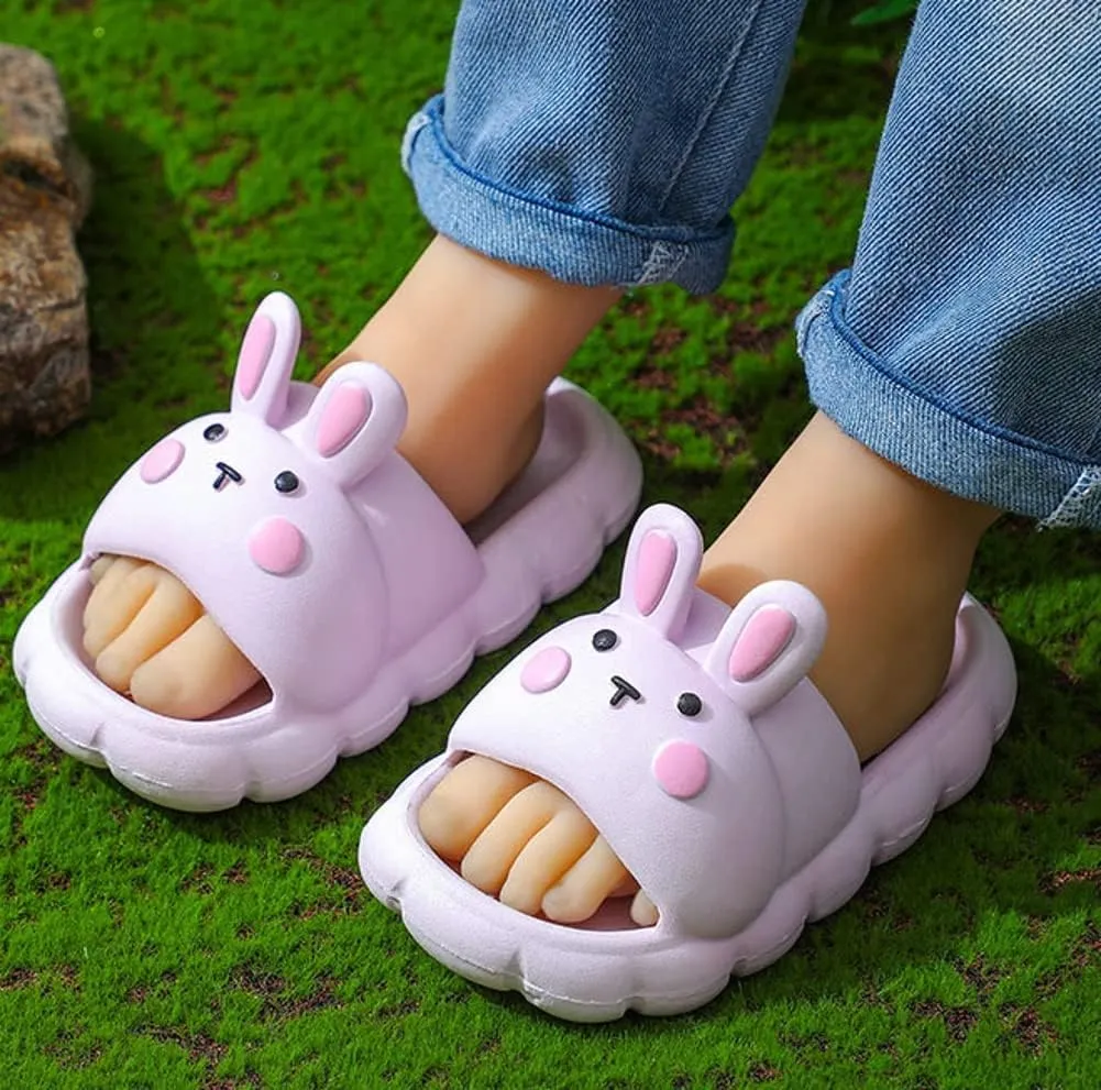 Kids Cloud Sandals Girls Cute Rabbit Slippers Indoor Outdoor Non Slip Cloud Slides Funny Bathroom Pillow Slipper