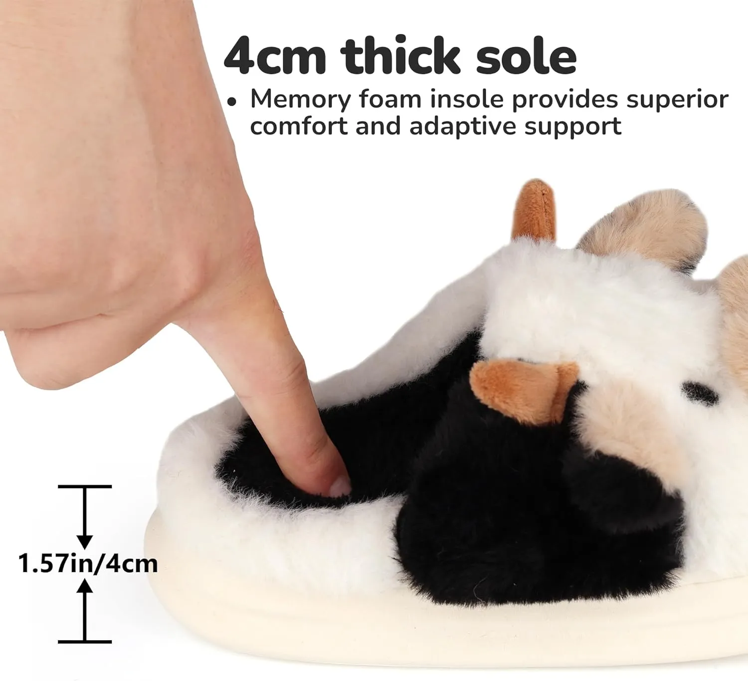 Kids Cow Slippers - Toddler Boys & Girls Soft Plush Animal Slippers - Winter Comfy Warm Fuzzy Memory Foam Non-slip Indoor/Outdoor Shoes