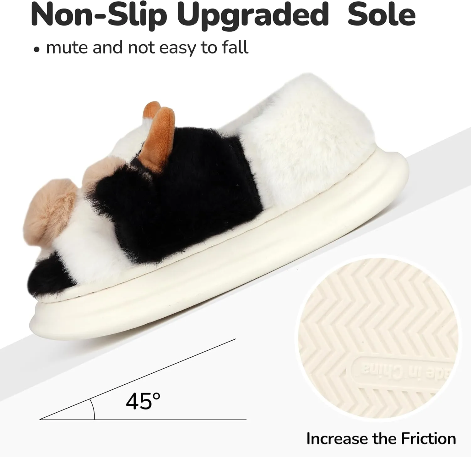 Kids Cow Slippers - Toddler Boys & Girls Soft Plush Animal Slippers - Winter Comfy Warm Fuzzy Memory Foam Non-slip Indoor/Outdoor Shoes