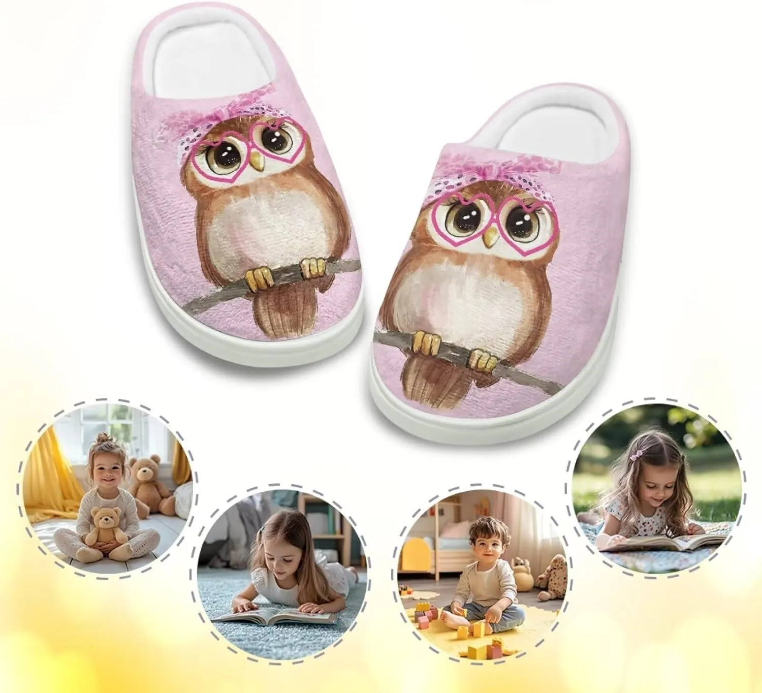 Kids Fuzzy Slip-On House Slipper Outdoor Non-Slip Warm Slippers Cozy Cute Slippers for Toddler Boys GirlsLittle kids US 9-15