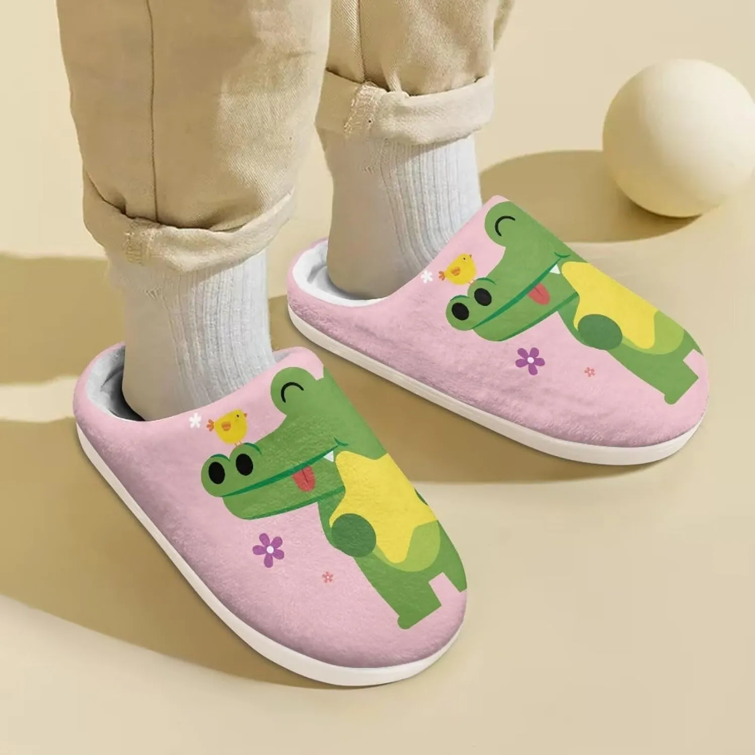 Kids Fuzzy Slip-On House Slipper Outdoor Non-Slip Warm Slippers Cozy Cute Slippers for Toddler Boys GirlsLittle kids US 9-15