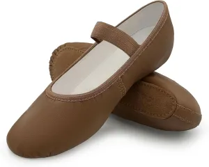 Kids Leather Ballet Shoes, Elastic Casing, Full Sole Slipper, Bella - SD69s