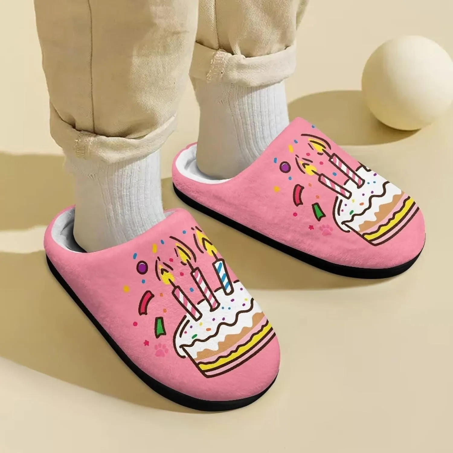 Kids Slip-On Fuzzy House Slipper Outdoor Soft Non-Slip Slippers Warm Cute Slippers for Toddler Boys GirlsLittle kids US 9-15
