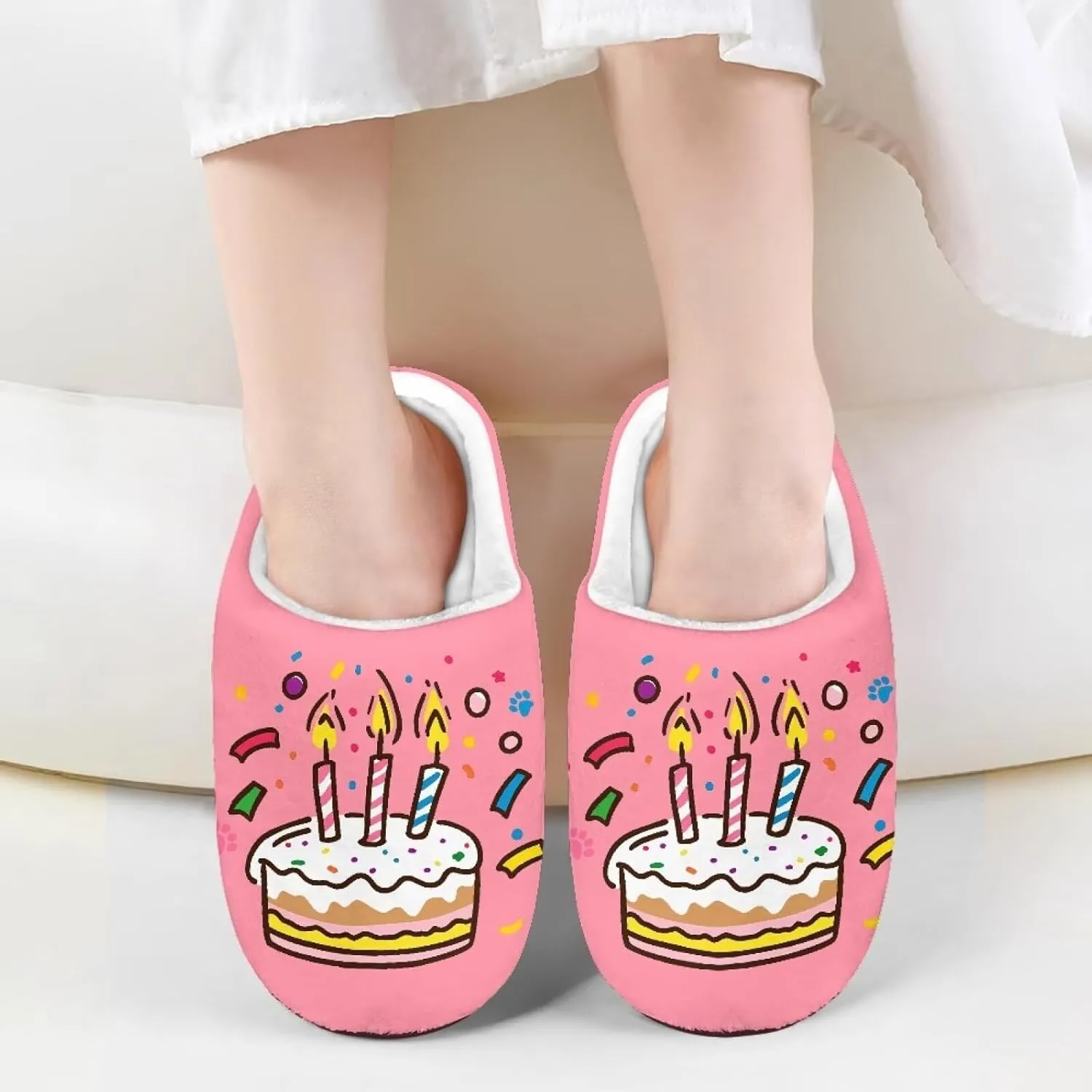 Kids Slip-On Fuzzy House Slipper Outdoor Soft Non-Slip Slippers Warm Cute Slippers for Toddler Boys GirlsLittle kids US 9-15