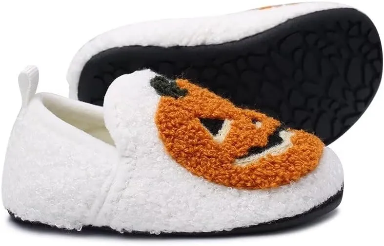 Kids Slippers Toddler Smile Face House Slippers Indoor Home Non-Slip Rubber Sole Shoes Warm Cozy Socks