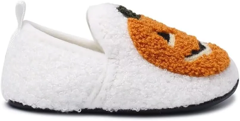 Kids Slippers Toddler Smile Face House Slippers Indoor Home Non-Slip Rubber Sole Shoes Warm Cozy Socks