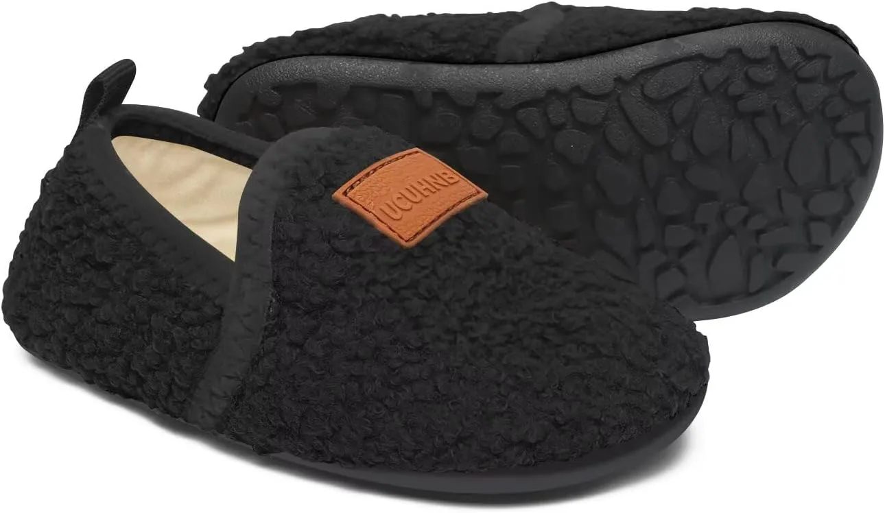 Kids Slippers Toddler Smile Face House Slippers Indoor Home Non-Slip Rubber Sole Shoes Warm Cozy Socks