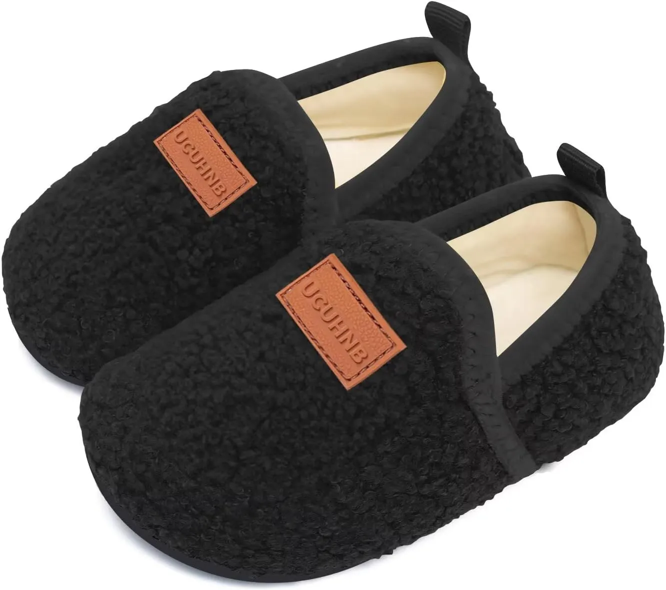 Kids Slippers Toddler Smile Face House Slippers Indoor Home Non-Slip Rubber Sole Shoes Warm Cozy Socks