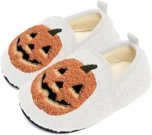 Kids Slippers Toddler Smile Face House Slippers Indoor Home Non-Slip Rubber Sole Shoes Warm Cozy Socks