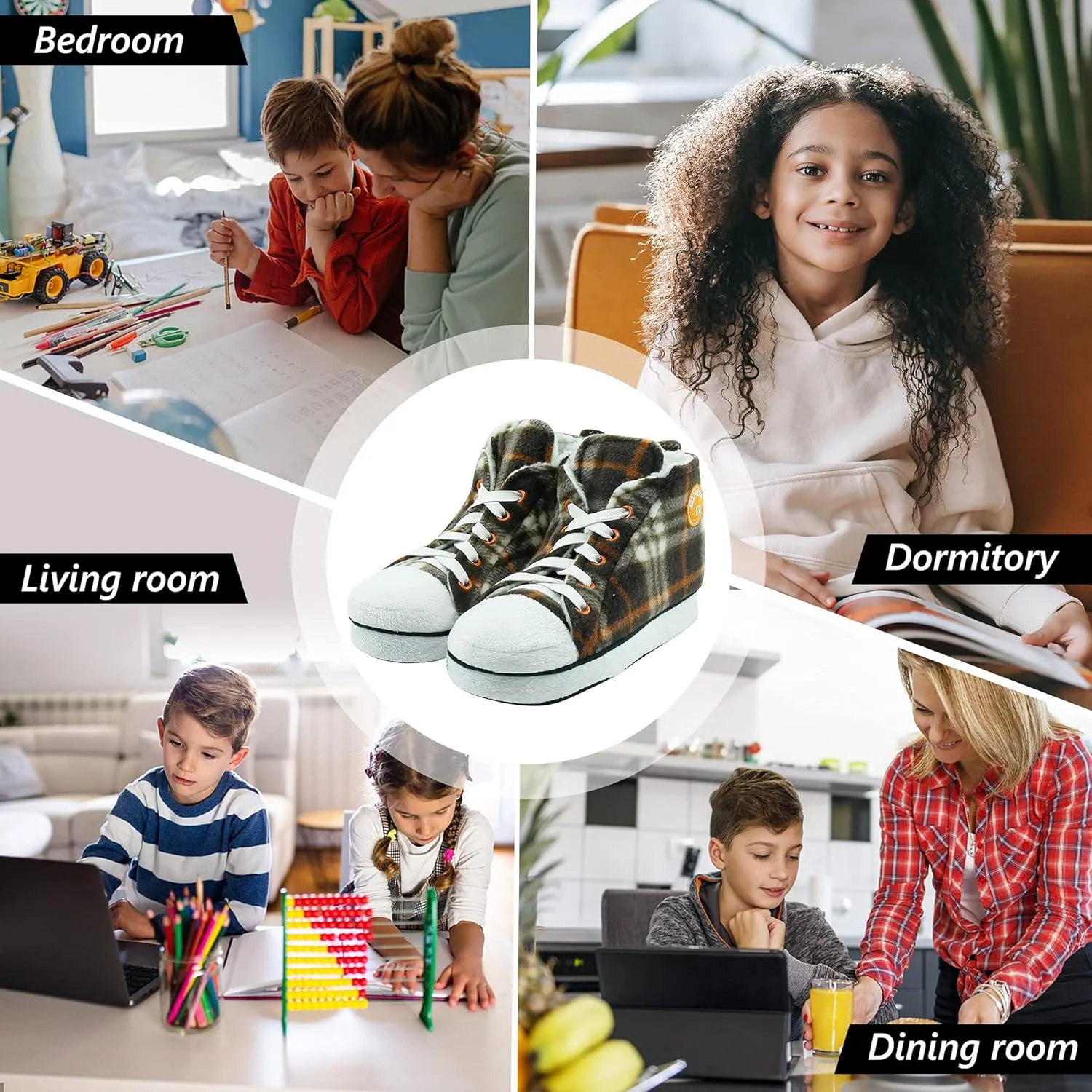 Kids Sneaker Slippers - Soft and Stylish Comfort Cozy House Shoes for Girls and Boys