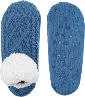 Koreshion Women Knitted Slipper Socks Cozy Sherpa Fuzzy Socks Non Slip Socks Winter Indoor Double Layer Bedroom Slipper Socks