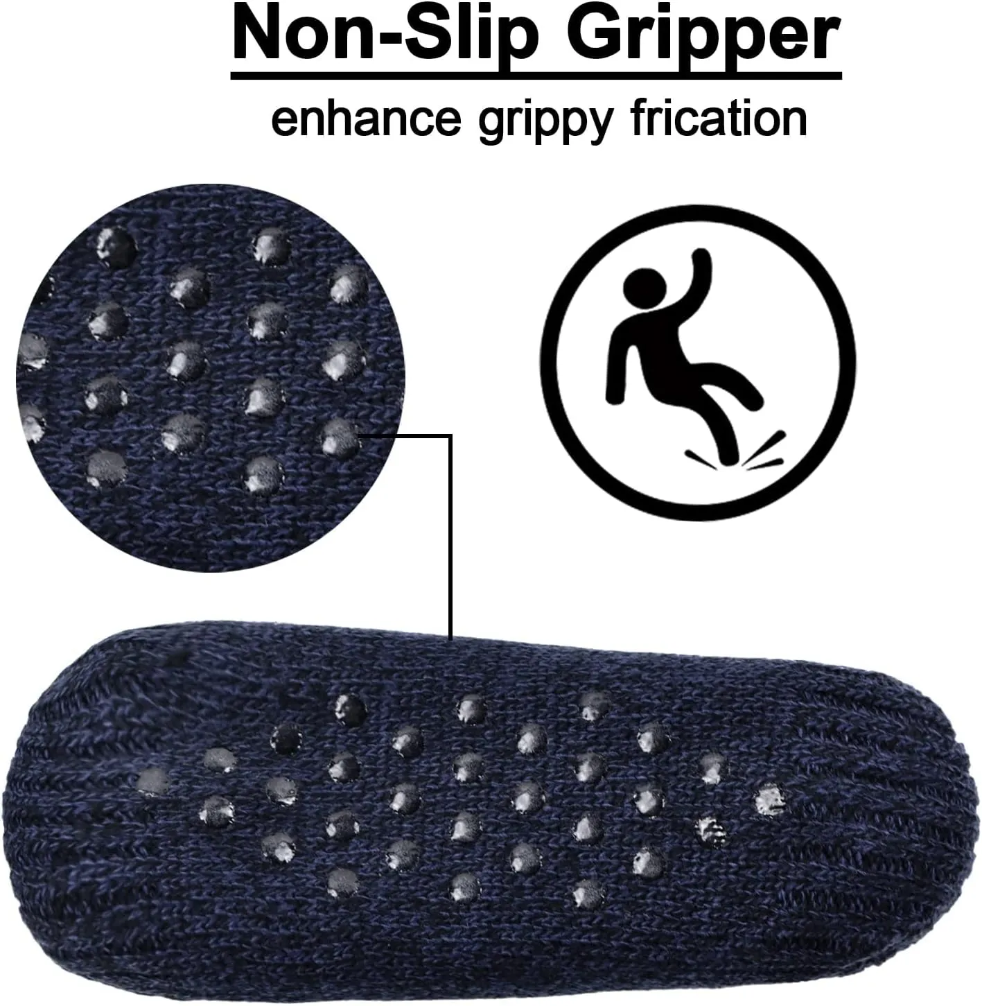 Koreshion Women Knitted Slipper Socks Cozy Sherpa Fuzzy Socks Non Slip Socks Winter Indoor Double Layer Bedroom Slipper Socks