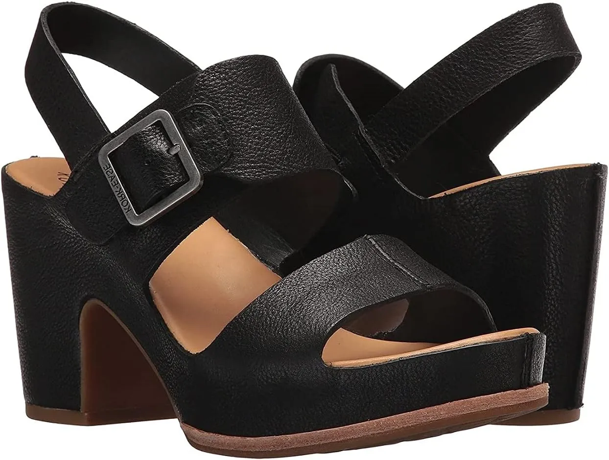 KORK-EASE Women's San Carlos Black Wedge Sandal