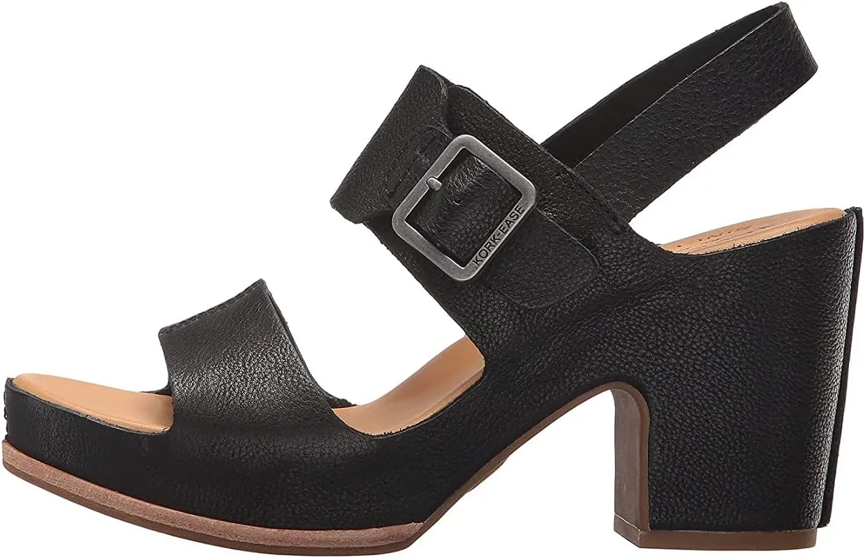KORK-EASE Women's San Carlos Black Wedge Sandal