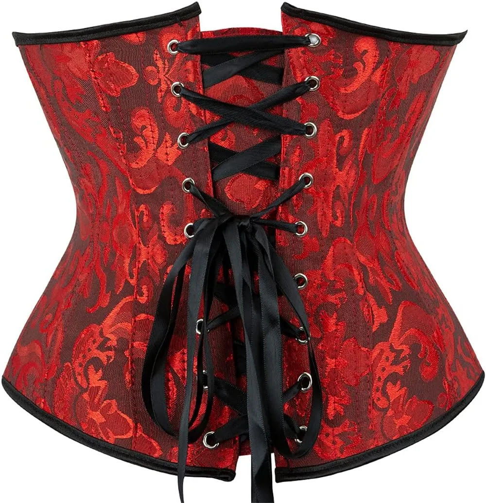 Kranchungel Underbust Corsets for Women Black Corset Top Waist Trainer Fashion Bustier Plus Size Corset