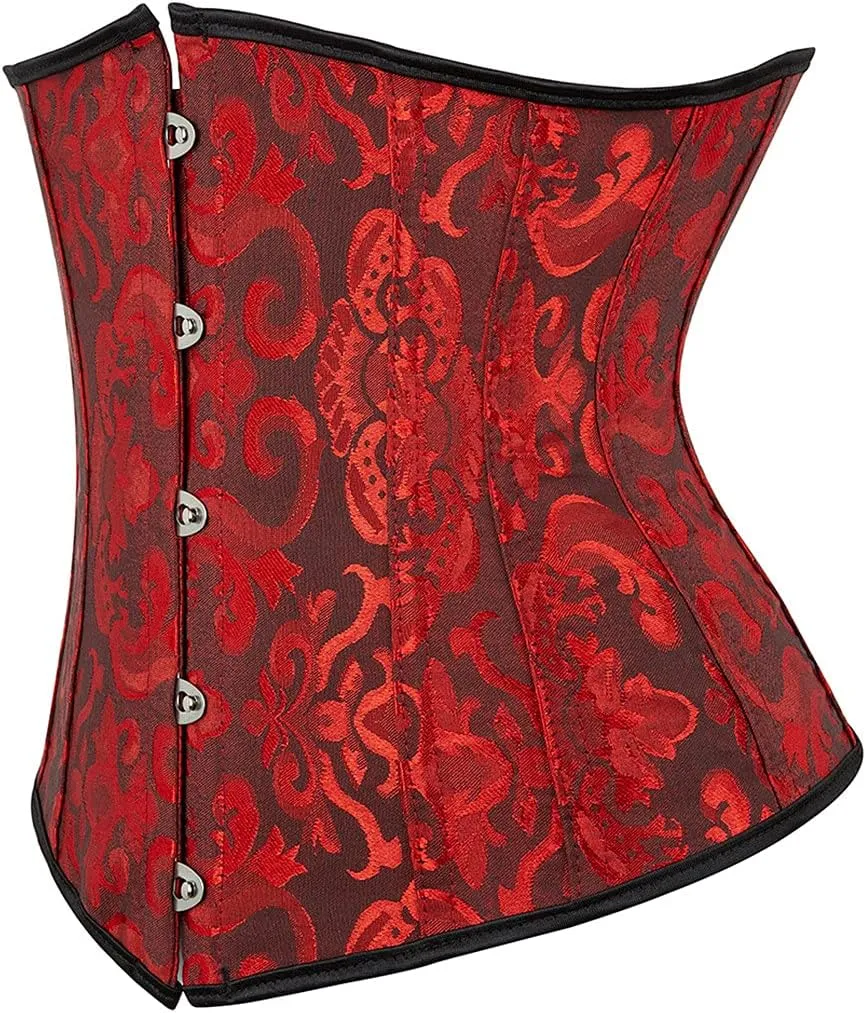 Kranchungel Underbust Corsets for Women Black Corset Top Waist Trainer Fashion Bustier Plus Size Corset