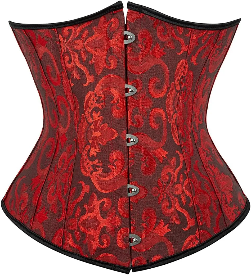 Kranchungel Underbust Corsets for Women Black Corset Top Waist Trainer Fashion Bustier Plus Size Corset
